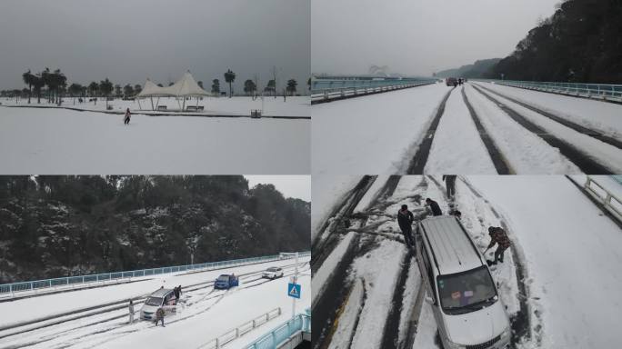 沾天湖 东岸栈桥 雪景（一）