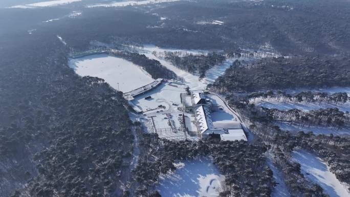 沈阳盛京高尔夫雪景4K航拍