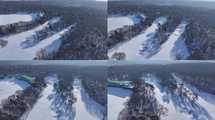 沈阳盛京高尔夫雪景4K航拍