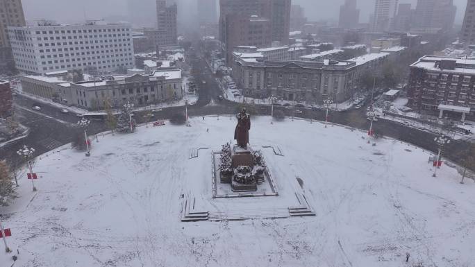 雪天沈阳中山广场