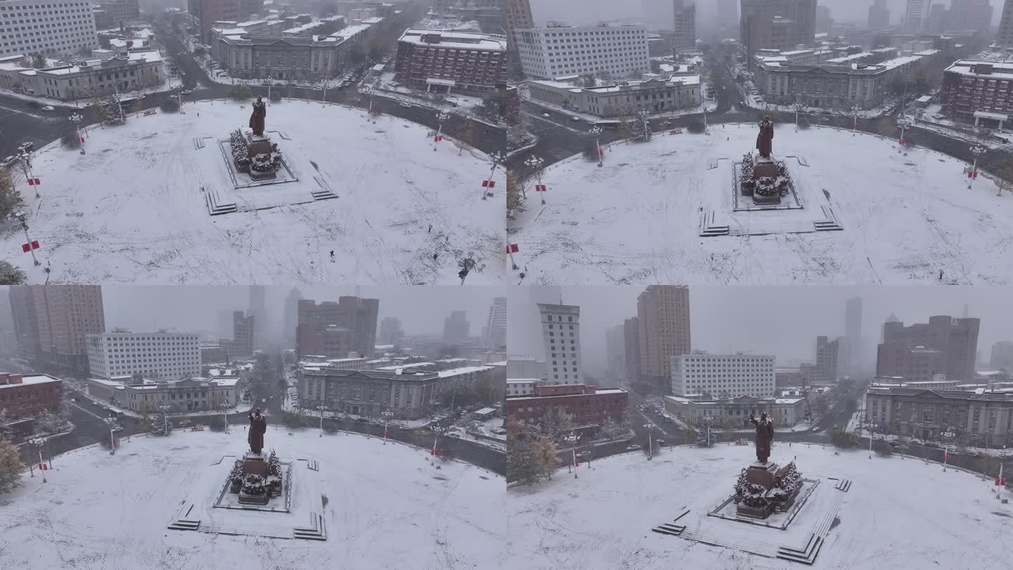 雪天沈阳中山广场