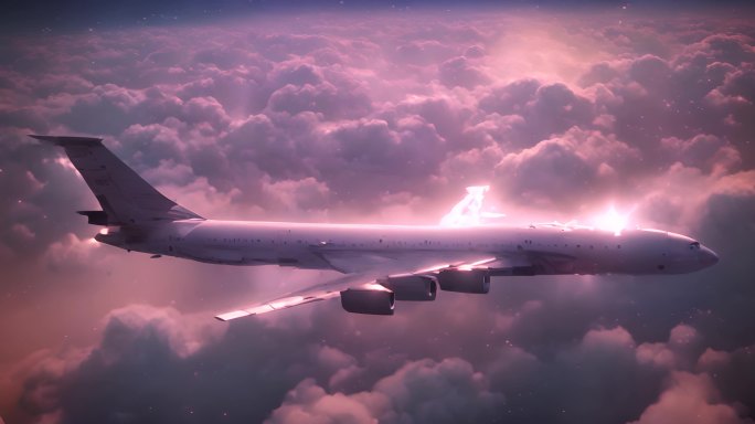 云层中的飞机客机