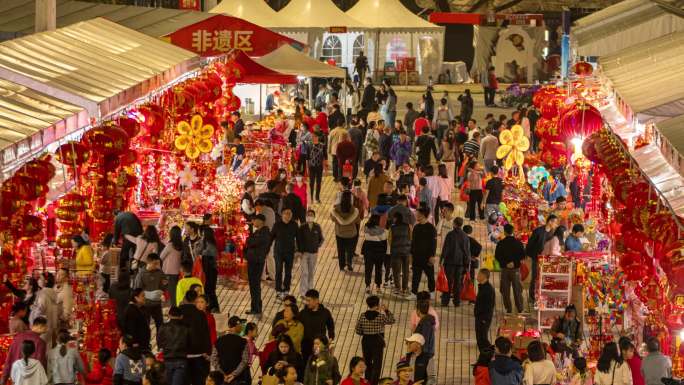 珠海新春花街夜景4k延时