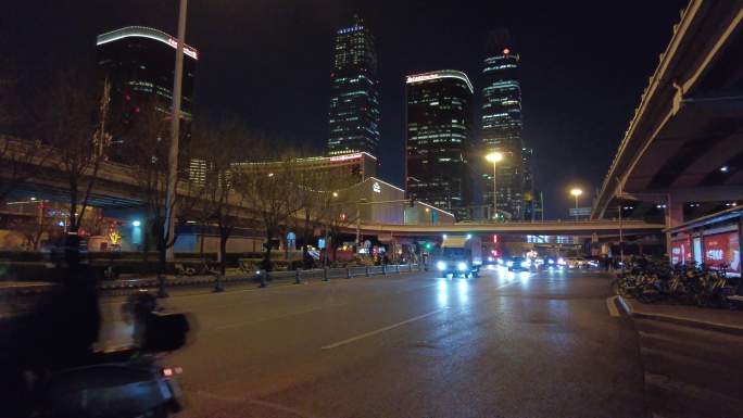 北京夜景长安街春节氛围过年喜气洋洋灯光秀