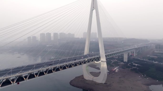 重庆南岸白居寺大桥航拍素材
