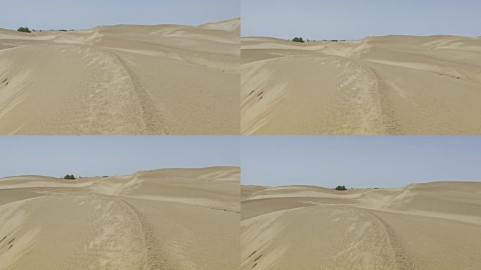 塔克拉玛干沙漠中行走的第一视角