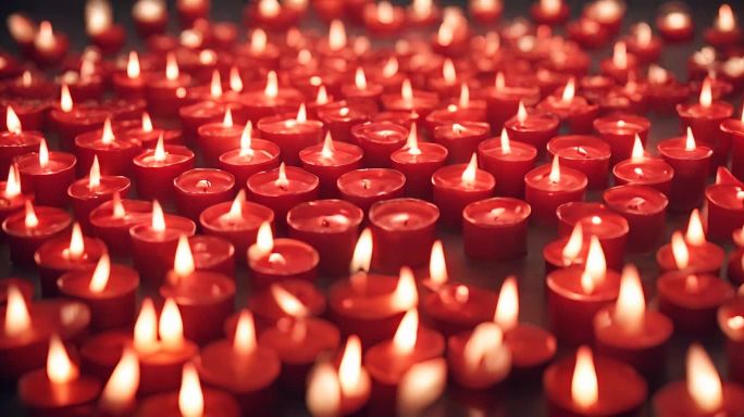 燃烧的红色蜡烛烛火