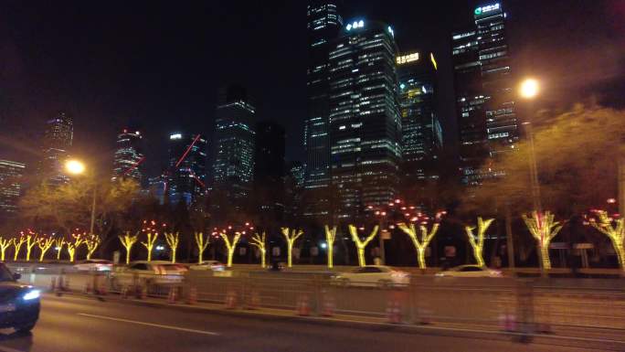 龙年春节新年元宵节北京之夜喜庆气氛长安街