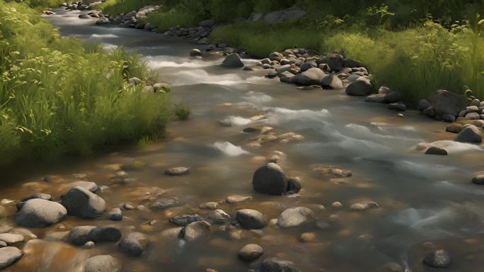 河流溪水水流自然风景