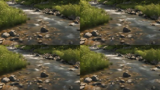 河流溪水水流自然风景