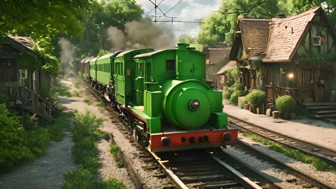 行驶的绿皮火车