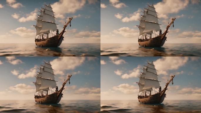 古代帆船远航下海