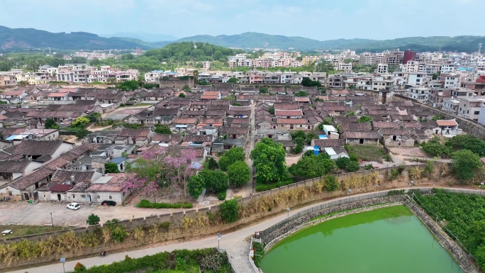 航拍福建漳州漳浦诒安堡闽南古民居