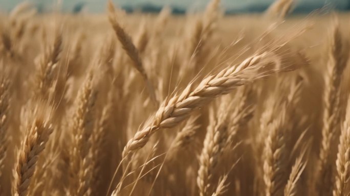 麦田中的麦子丰收季节