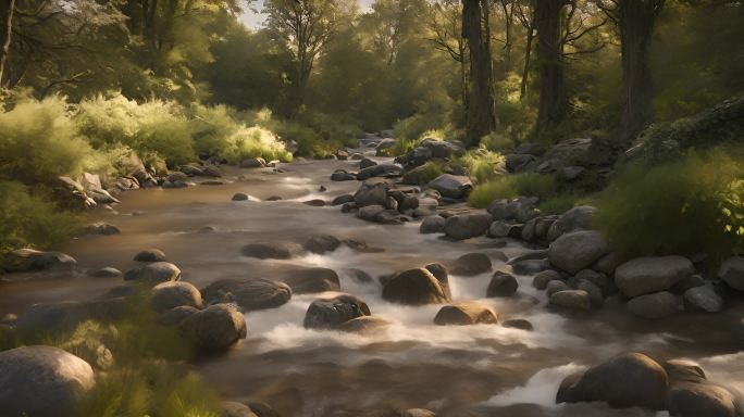 河流溪水水流自然风景