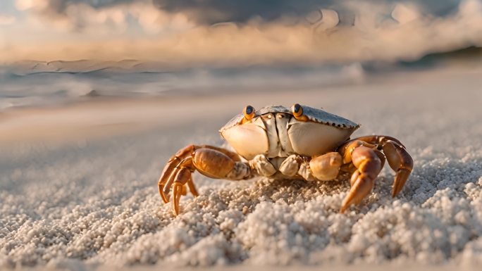 小螃蟹在沙滩