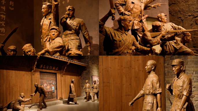 4K解放军红军中国军人古风雕像