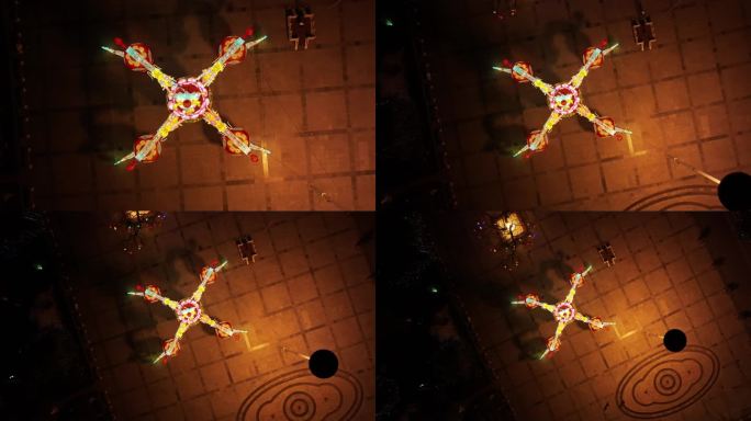 航拍2024龙年甘肃平凉市地标除夕夜烟花