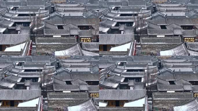 大同东南邑历史文化街区冬季雪景航拍