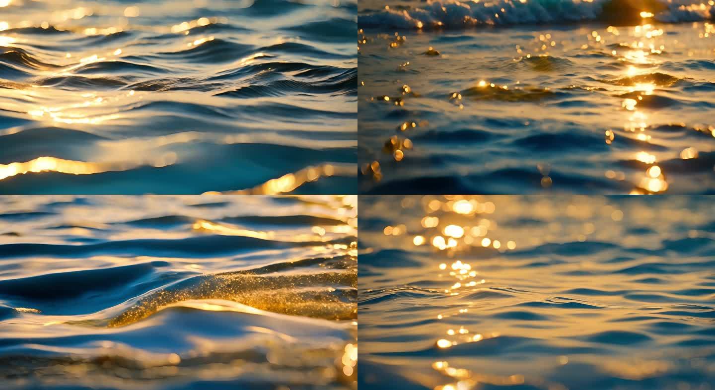 阳光 波光粼粼 水面 闪光 海面