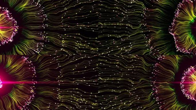 8K全息大屏背景粒子花唯美梦幻舞台背景
