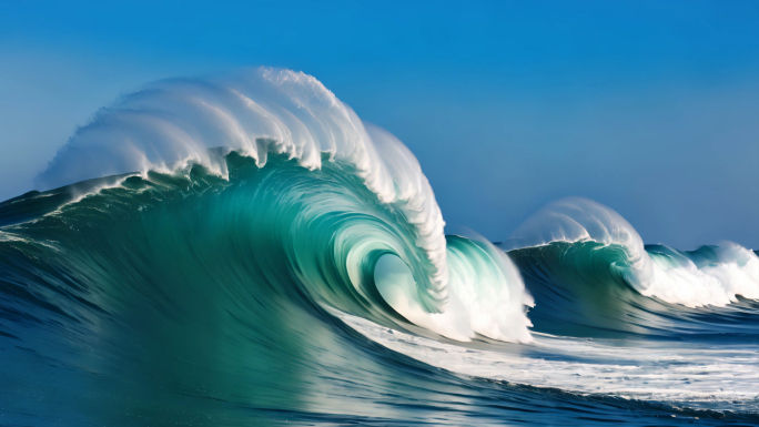 海浪巨浪波涛汹涌乘风破浪大海