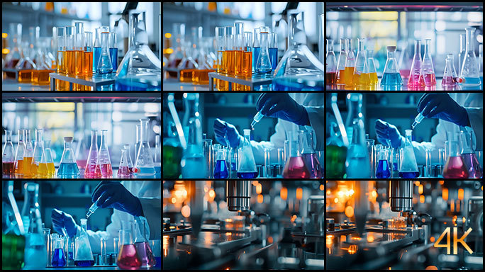 科学化学实验室 药品药物工业试剂化学反应