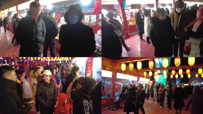 北京通州大运河文化广场春节氛围过年游人