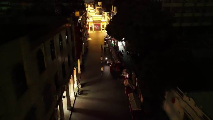 潮州古城状元街夜景航拍