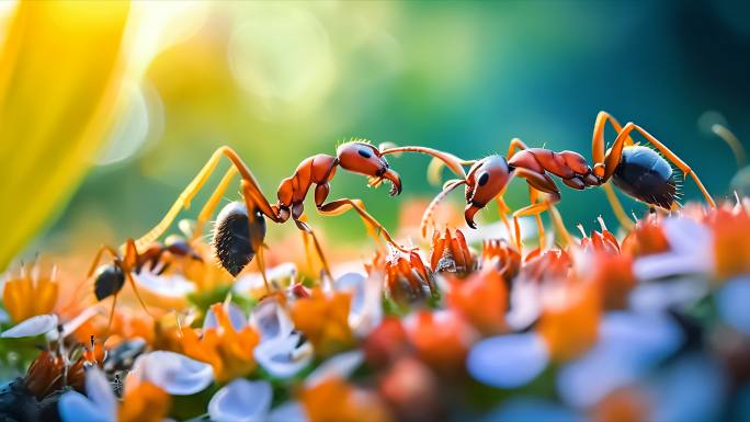 唯美蚂蚁家族 红色的蚂蚁 昆虫与大自然