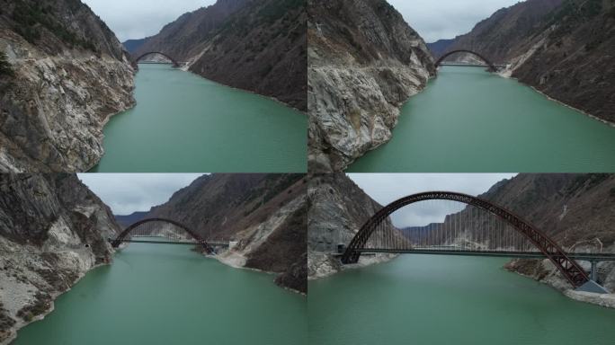 雅鲁藏布江上的拉林铁路藏木特大桥