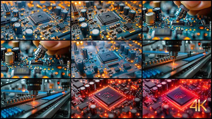 芯片科技动画 高科技电子晶片 国产芯片