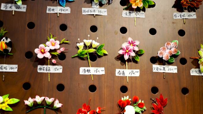 中国非物质文化遗产-绒花工艺品展示