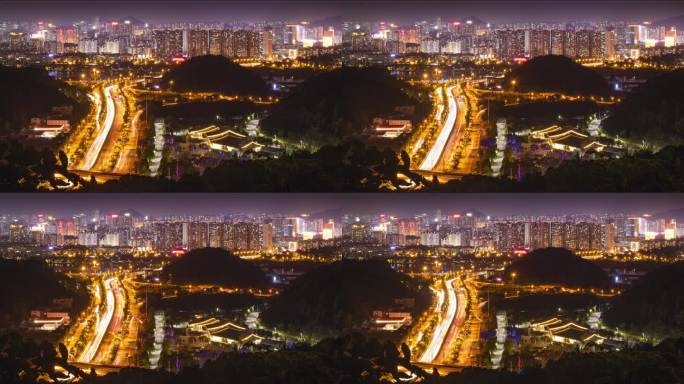 长沙岳麓山拍摄河西夜景