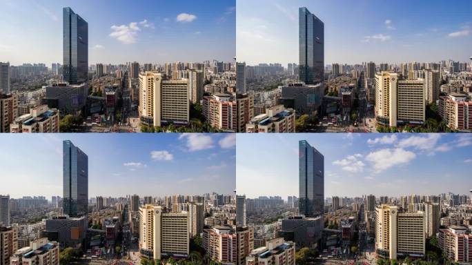 中国广州富力海珠城和江南西商圈延时摄影