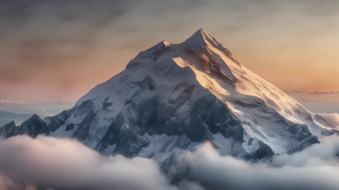 8K宽屏雪山山峰大山空间氛围背景板64