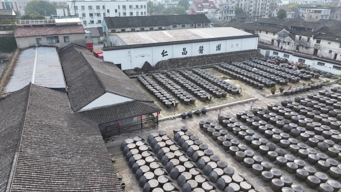 浙江绍兴安昌古镇航拍