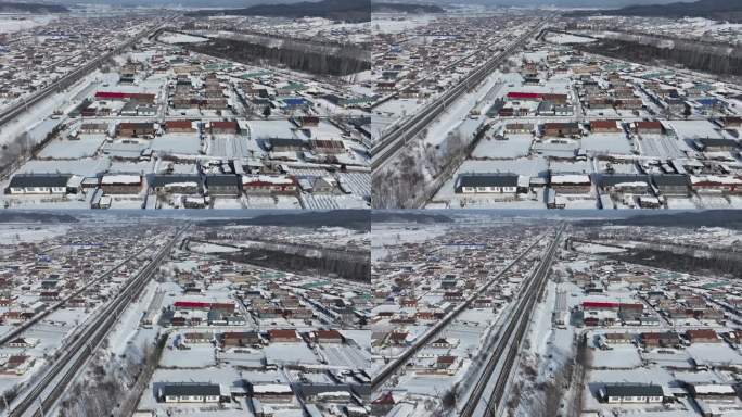 哈尔滨鱼池朝鲜族乡航拍
