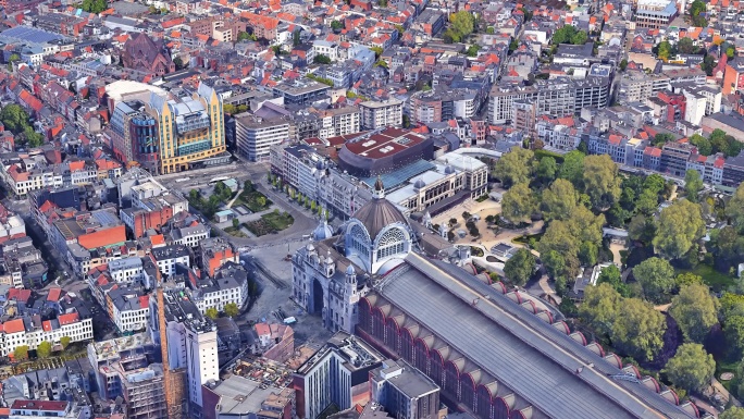 比利时 安特卫普中央火车站 航拍