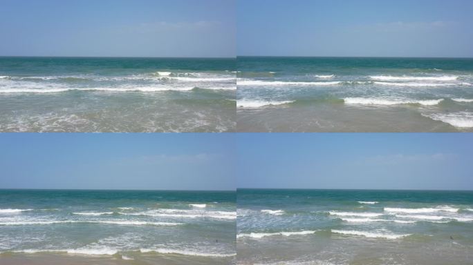 海浪涌向海岸