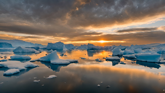 南极冰川融化温室效应冰面开裂全球变暖