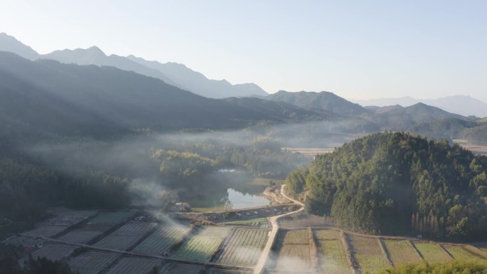 衢州江山江郎山景区树林山脉航拍延时