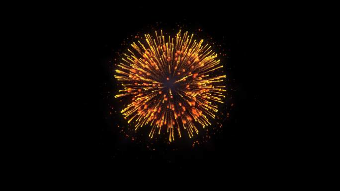 黄色烟花粒子爆炸素材带透明通道过节庆典