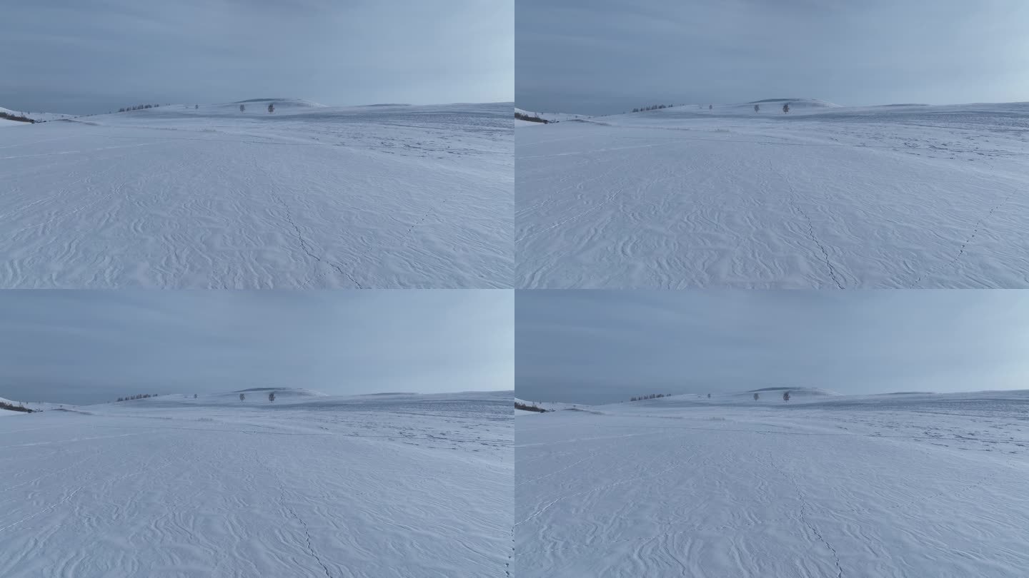 航拍呼伦贝尔雪域雪原
