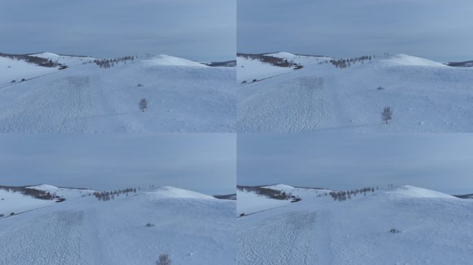 航拍呼伦贝尔雪域雪原