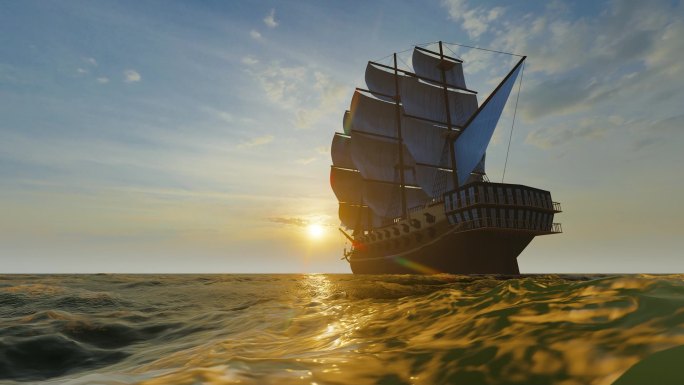 大航海时代帆船远洋航行视频
