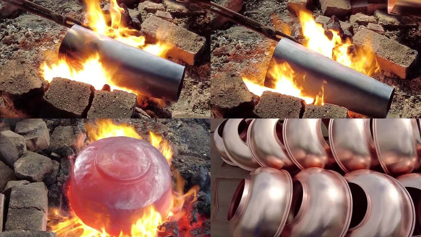 纯手工铜器铜锅烧铸