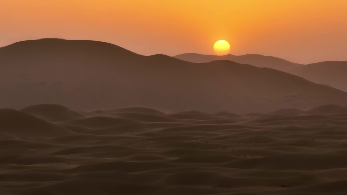大漠落日 大漠孤烟（4K原始素材）