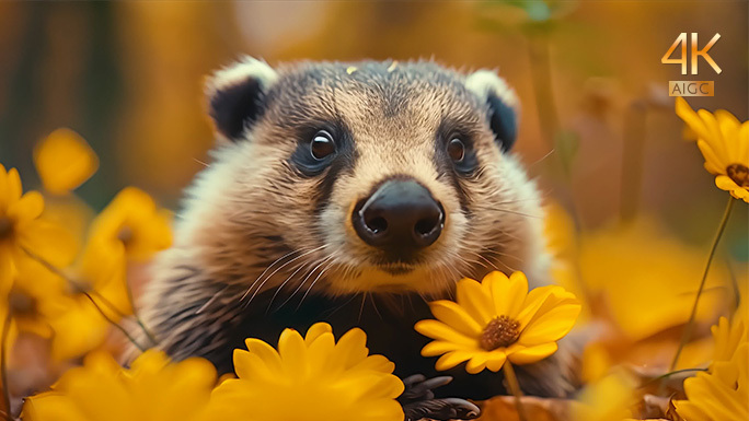 可爱的小动物 美洲獾 唯美动物世界果子狸
