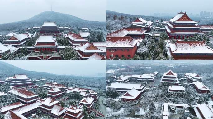 合肥大蜀山开福禅寺雪景